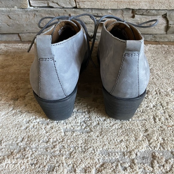 Dansko Cadee Lace Up Ankle Booties Wedge Heel Nubuck Suede Leather Blue Gray: 38 - Picture 4 of 11